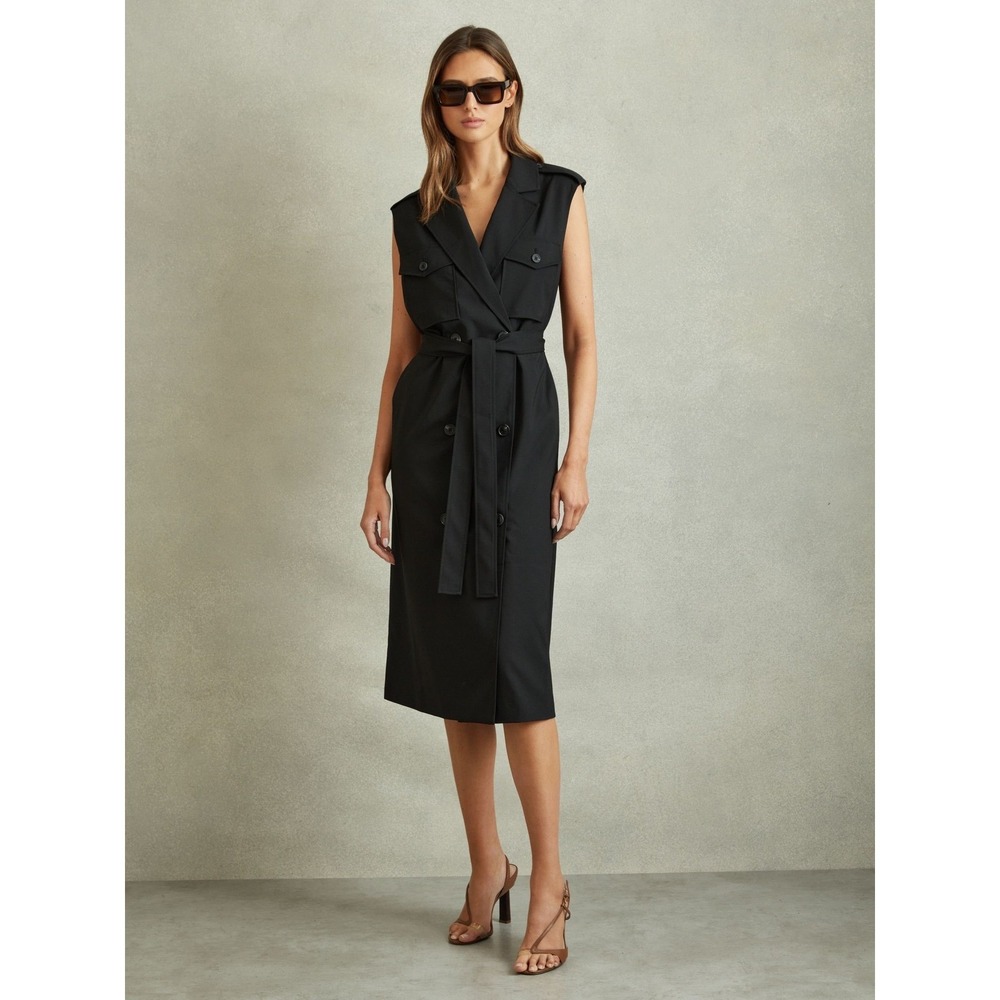 NWT‎ REISS Kimora Wool Blend Double Breasted Midi / Sizes 10 & 12 / MSRP $348
